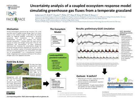 Liebermann R 1, Kraft P 1, Houska T 1, Müller C 2,3, Haas E 4, Kraus D 4, Klatt S 4, Breuer L 1 1 Institute for Landscape Ecology and Resources Management,