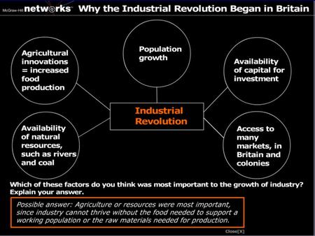 Discussion Which factor do you think was most important to the growth of British industry? Why? Agriculture or natural resources were most important,