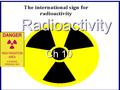 Radioactivity Ch 10. Radioactivity is the process in which an unstable atomic nucleus emits charged particles & energy.