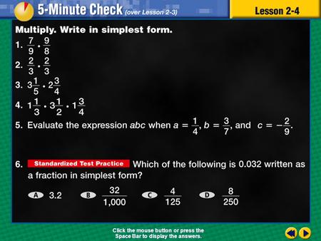 Transparency 4 Click the mouse button or press the Space Bar to display the answers.