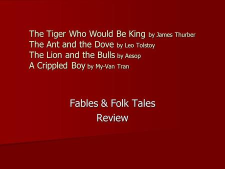 Fables & Folk Tales Review