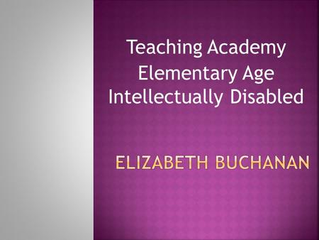 Teaching Academy Elementary Age Intellectually Disabled.