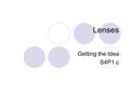 Lenses Getting the Idea S4P1.c. Lenses A lens is a clear material with one or two curved surfaces. It is used to change the direction of light. Things.