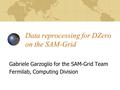 Data reprocessing for DZero on the SAM-Grid Gabriele Garzoglio for the SAM-Grid Team Fermilab, Computing Division.