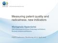 Measuring patent quality and radicalness: new indicators