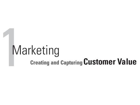 Marketing Marketing involves creating value for customers and building strong customer relationships in order to capture value from customers in return.