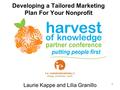 Developing a Tailored Marketing Plan For Your Nonprofit Laurie Kappe and Lilia Granillo 1.