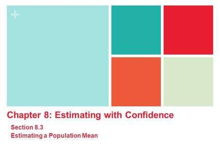 Chapter 8: Estimating with Confidence