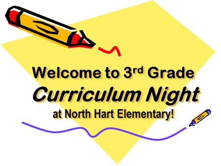 Welcome to 3 rd Grade Curriculum Night at North Hart Elementary! Welcome to 3rd Grade Curriculum Night at North Hart Elementary!