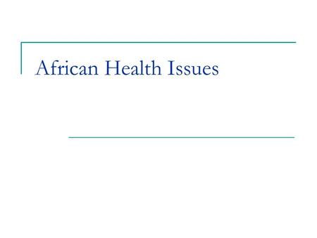 African Health Issues. Problems in Africa Famine, AIDS, and malaria are the biggest issues in Africa Poorest continent in the world Widespread poverty.