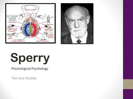 Sperry Physiological Psychology The Core Studies.