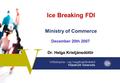 Ice Breaking FDI Ministry of Commerce December 20th 2007 Dr. Helga Kristjánsdóttir.