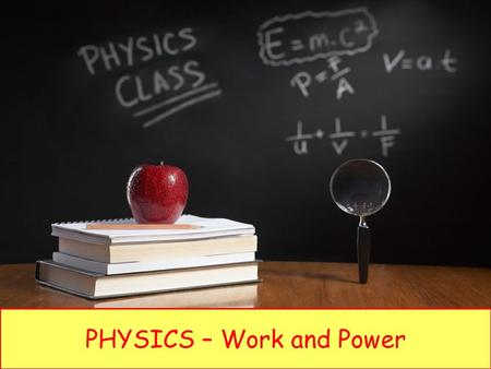 PHYSICS – Work and Power. LEARNING OBJECTIVES 1.7.3 Work Core Demonstrate understanding that work done = energy transferred Relate (without calculation)