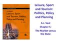 Leisure, Sport and Tourism: Politics, Policy and Planning A.J. Veal Chapter 5: The Market versus the State.