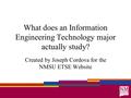 What does an Information Engineering Technology major actually study? Created by Joseph Cordova for the NMSU ETSE Website.