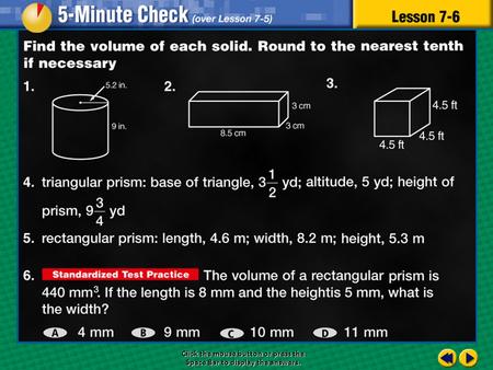 5 minute check 6 Click the mouse button or press the Space Bar to display the answers.