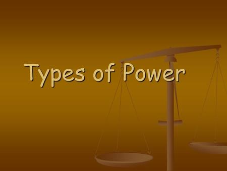 Types of Power. Performance Objectives: Performance Objectives: 1. List the types of power generated from renewable resources. 2. List the types of power.