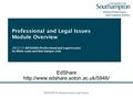 INFO2009 Professional and Legal Issues Professional and Legal Issues Module Overview 2012-13 INFO2009 (Professional and Legal Issues) Su White (saw) and.