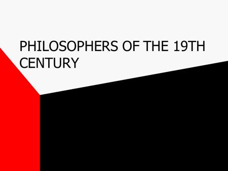 PHILOSOPHERS OF THE 19TH CENTURY Adam Smith English Economist Late 1700s.