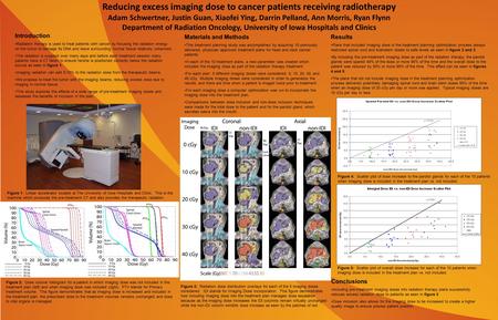 Reducing excess imaging dose to cancer patients receiving radiotherapy Adam Schwertner, Justin Guan, Xiaofei Ying, Darrin Pelland, Ann Morris, Ryan Flynn.