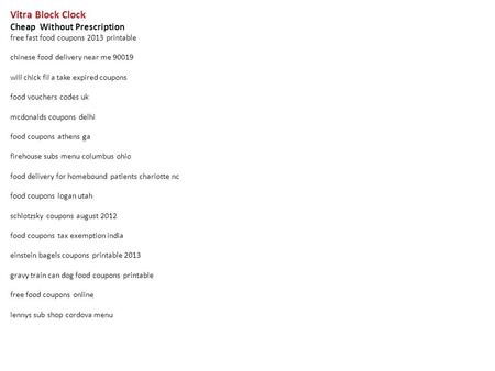 Vitra Block Clock Cheap Without Prescription free fast food coupons 2013 printable chinese food delivery near me 90019 will chick fil a take expired coupons.