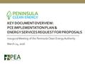 KEY DOCUMENT OVERVIEW: PCE IMPLEMENTATION PLAN & ENERGY SERVICES REQUEST FOR PROPOSALS Inaugural Meeting of the Peninsula Clean Energy Authority March.