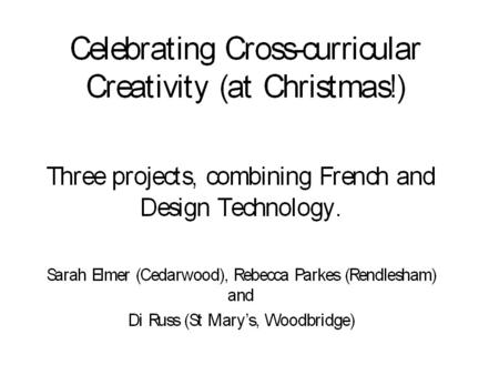 Aim: To take an existing theme and show the potential for language teaching within it. Context: These ideas come from three members of the Primary Languages.