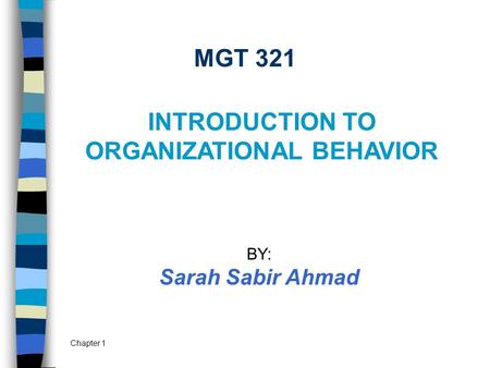 ORGANIZATIONAL BEHAVIOR