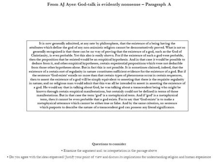 It is now generally admitted, at any rate by philosophers, that the existence of a being having the attributes which define the god of any non-animistic.