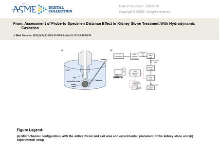 Date of download: 5/28/2016 Copyright © ASME. All rights reserved. From: Assessment of Probe-to-Specimen Distance Effect in Kidney Stone Treatment With.