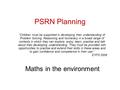 PSRN Planning Maths in the environment “Children must be supported in developing their understanding of Problem Solving, Reasoning and Numeracy in a broad.