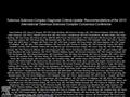 Tuberous Sclerosis Complex Diagnostic Criteria Update: Recommendations of the 2012 International Tuberous Sclerosis Complex Consensus Conference Hope Northrup,