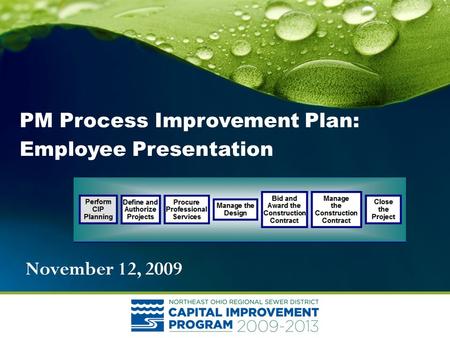 November 12, 2009 PM Process Improvement Plan: Employee Presentation.