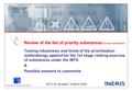 International Office for Water Review of the list of priority substances (Decision 2455/2001/EC) Testing robustness and limits of the prioritisation methodology.