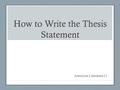 How to Write the Thesis Statement American Literature 11.