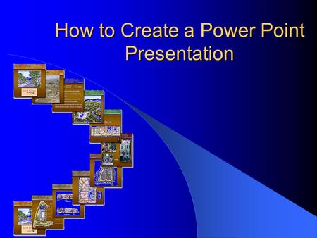 How to Create a Power Point Presentation. Topics that will be covered: 1) Getting Started 2) Common Features 3) Working with Text 4) Working with Graphics.