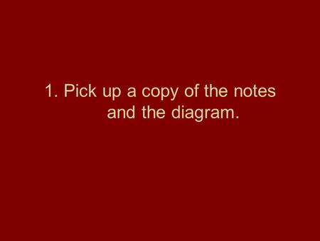 1. Pick up a copy of the notes and the diagram.. The Light Reactions.