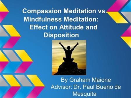 Compassion Meditation vs. Mindfulness Meditation: Effect on Attitude and Disposition By Graham Maione Advisor: Dr. Paul Bueno de Mesquita.