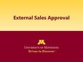 External Sales Approval. Introduction to Staff o Keith Jansen - Manager o Steve Brandeen - Finance Professional o Russ Bakke - Finance Professional Email.