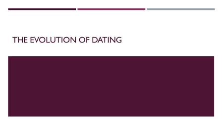 THE EVOLUTION OF DATING. DATING-THE PURPOSE  Dating has three purposes: 1. Socialization-Dating helps individuals build social skills. In dating, individuals.