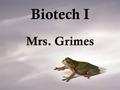 Biotech I Mrs. Grimes. How to Contact Me Phone480-472-5760 – Afternoon 3:15pm-3:30pm Web Page: Homework, Events, and Links to.