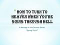 A Message in the Sermon Series “Spring Forth”. * Sennacherib Threatens Jerusalem * 36 In the fourteenth year of King Hezekiah’s reign, Sennacherib king.