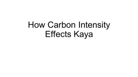 How Carbon Intensity Effects Kaya. Population 2014 Population Growth Rates USA:.77 Definition: The average annual percent change in the population, resulting.