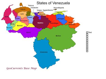 States of Venezuela Amazonas Anzoátegui Apure Aragua Barinas Bolívar Carabobo Cojedes Delta Amacuro Falcón Guárico Lara Mérida Miranda Monagas Nueva Esparta.