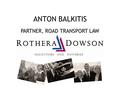 ANTON BALKITIS PARTNER, ROAD TRANSPORT LAW.