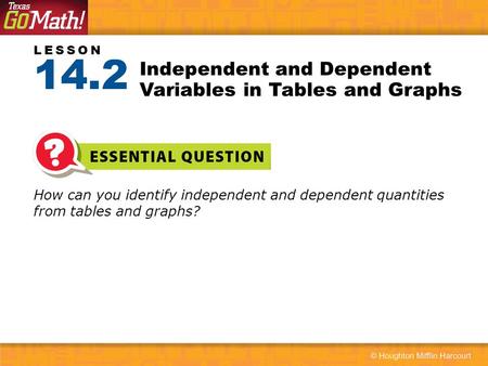 Independent and Dependent Variables in Tables and Graphs