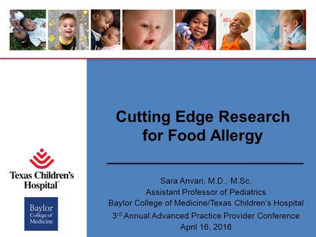 Outline Understanding Food Allergies Novel Food Allergy Investigations