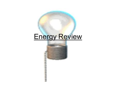 Energy Review. What is energy? Class Discussion: When do we use energy? What are some types of energy? Think Pair Share: Can you save energy? Definition: