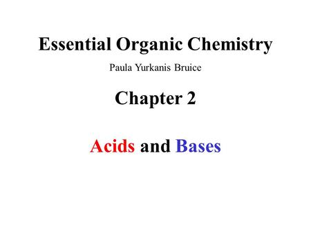 Essential Organic Chemistry