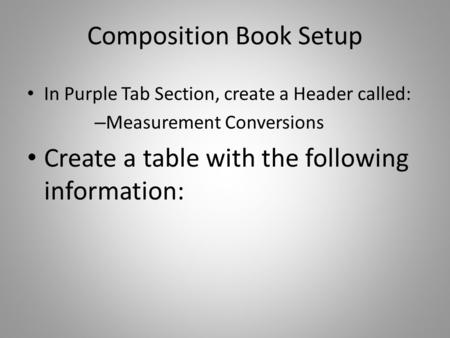 Composition Book Setup